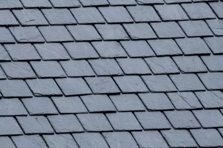slate tile roofing material on house