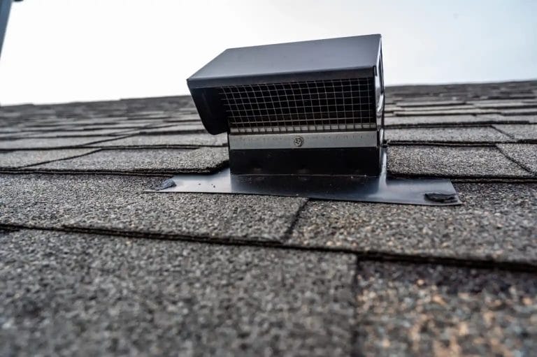 metal flashing on a roof vent