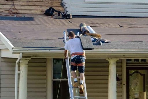 roofers are changing roof shingles without license